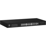 Switch 24x GE GEP-2841 2xGSFP 19" 370W 24xPoE+