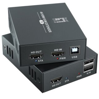 HDMI over Cat.5/6 Extender kit 4K. 100m schwarz