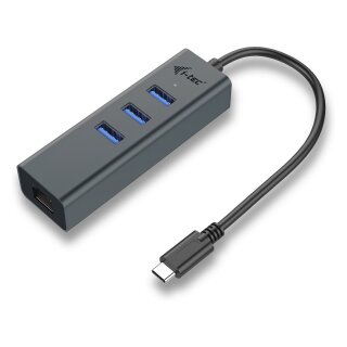 D I-TEC USB-C 3-PORT HUB + GLAN