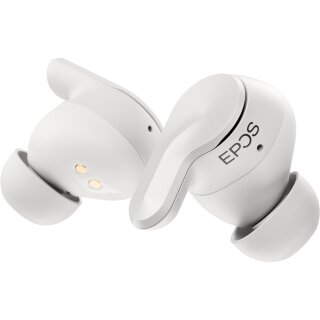 Epos Adapt E1 weiss Bluetooth TWS Earbuds Multi-Connect IPX5 Hybrid ANC Ladecase USB-C Dongle OhrAdapter Teams und iPhone Zertif.