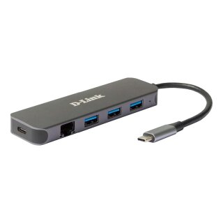 D-Link DUB-2334 5-in-1 USB-C Hub mit Gigabit Ethernet/Power
