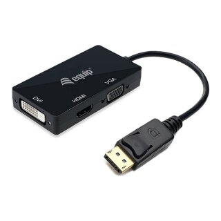 Equip Displayport->HDMI/VGA/DVI Adapter St/Bu schwarz