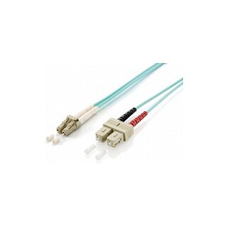 Equip LWL Patchkabel LC->SC 3.00m Multimode Duplex OM3 turq Polybeutel