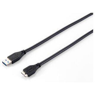 Equip Kabel USB-A 3.0 -> micro B St/St 1.80m schwarz Polybeutel