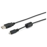 Equip Kabel USB-A 2.0 -> micro B St/St 1.00m Ferrit...