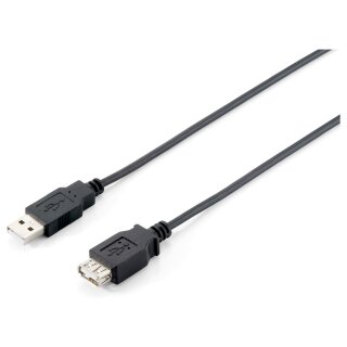 Equip Kabel USB-A 2.0 -> A Verl. St/Bu 5.00m 480Mbps sw Polybeutel