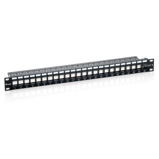Equip Patchpanel 24x Cat6 19" UTP 1HE Keystone Montage sw