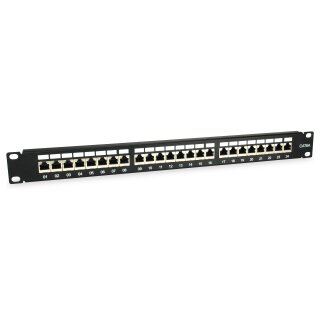 Equip Patchpanel 24x RJ45 Cat6A 19" FTP 1HE ISO/IEC schwarz