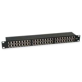Equip Patchpanel 48x RJ45 Cat6 19" FTP 1HE ISO/IEC schwarz