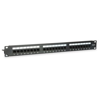 Equip Patchpanel 24x Cat6 19" UTP 1HE Keystone Montage sw