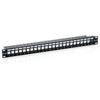 Equip Patchpanel 24x Cat6 19" FTP 1HE Keystone Montage sw
