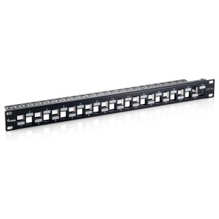 Equip Patchpanel 24x Cat6A 19" FTP 1HE Keystone Montage sw