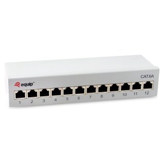 Equip Patchpanel 12x RJ45 Cat6A FTP 1HE Premium hellgrau
