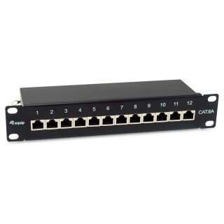 Equip Patchpanel 12x RJ45 Cat6A 10" FTP 1HE Premium schwarz