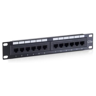 Equip Patchpanel 12x RJ45 Cat5e 10" UTP 1HE ISDN schwarz