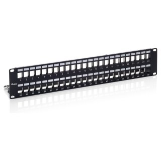 Equip Patchpanel 48x Cat6A 19" FTP 1HE Keystone Montage sw