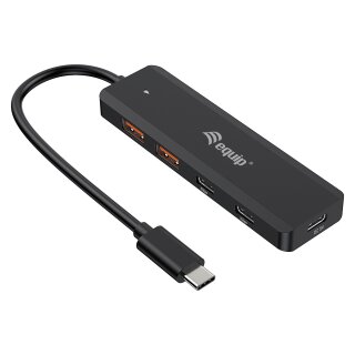 Equip USB-Hub 4-Port 3.2/C->2xUSB-C 2xUSB-A 10Gbps o.Netz.sw