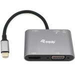 Equip Dock USB-C->HDMI.VGA.USB3.0.AUX.100WPD 15cm sw