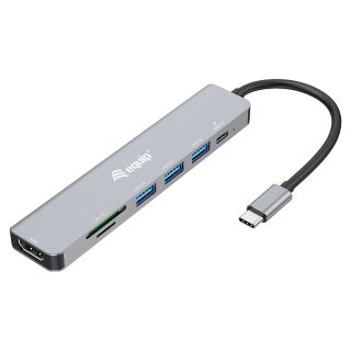 Equip Dock USB-C->HDMI.3xUSB3.0.SD/TF.100WPD 25cm si