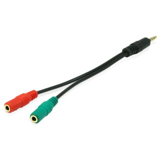 Equip Audiokabel 3.5mm 1x/2x St/Bu 0.15m Y-Kabel