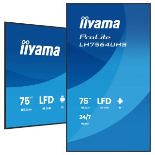 IIYAMA 189.3cm(75") LH7564UHS-B1AG 16:9 2xHDMI+USB-C (Speditionsversand)