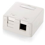 Equip Aufputzdose 2x Keystone Jack mit Abdeckung Premium ws