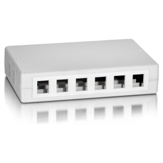 Equip Aufputzdose 12x Keystone Jack weiß