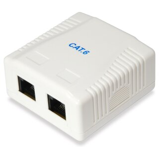 Equip Aufputzdose Cat6 2xRJ45 UTP RAL 9010 Reinweiß