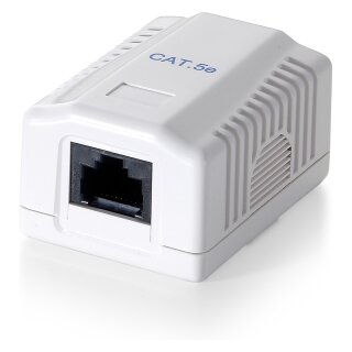 Equip Aufputzdose Cat6 1xRJ45 UTP Premium RAL 9010 Reinweiß Polybeutel