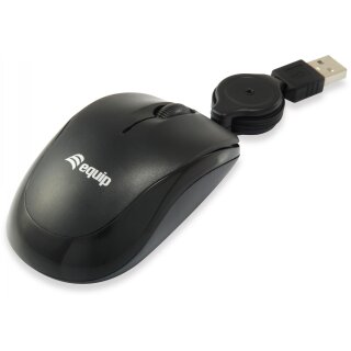 Equip Optische Maus USB Travel Rechts-Linkshänder 0.8m sw
