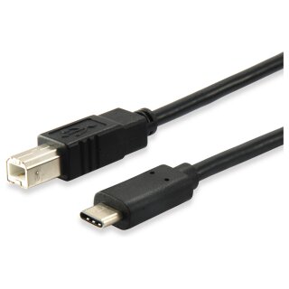 Equip USB Kabel 2.0 C-B St/St 1.00m schwarz Polybeutel