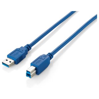 Equip USB Kabel 3.0 A-B St/St 3.00m blau Polybeutel