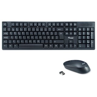 Equip Wireless Tastatur + Maus. Layout portugiesisch schwarz
