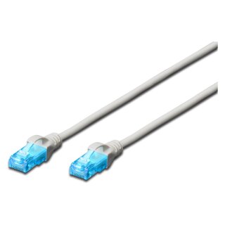DIGITUS Patchkabel RJ45 U/UTP Cat5e 30.00m grau Hebelschu Polybeutel