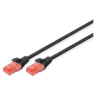 DIGITUS Patchkabel Cat6 U/UTP 2xRJ45 0.5m schw Hebelschutz Polybeutel