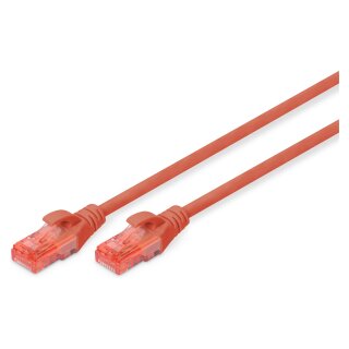 DIGITUS Patchkabel RJ45 U/UTP Cat6 1.00m rot Hebelschutz Polybeutel