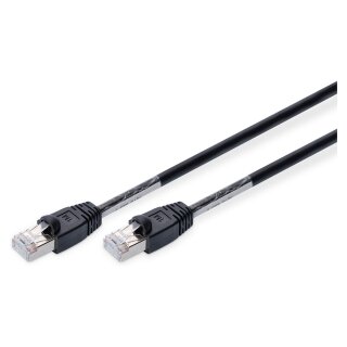 DIGITUS Patchkabel Cat6 S/FTP 2xRJ45 1.0m schwarz Outdoor