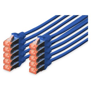 DIGITUS CAT 6 S/FTP Patchkabel, 10 Stück, 5m, blau