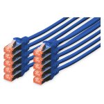 DIGITUS CAT 6 S/FTP Patchkabel, 10 Stück, 5m, blau