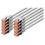 DIGITUS CAT 6 S/FTP Patchkabel, 10 Stück, 2m, grau