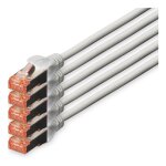 DIGITUS CAT 6 S/FTP Patchkabel, 5 Stück, 10m, grau
