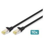 DIGITUS CAT 6A S/FTP Patchkabel, 10 Stück, 2m, schwarz