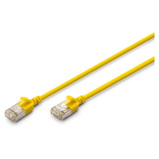 DIGITUS Patchkabel CAT 6A F/FTP Slim 0,30m gelb