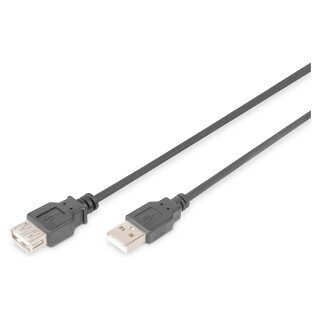 DIGITUS USB 2.0 Verlängerungskabel Typ A -A St/Bu 5.0m schw