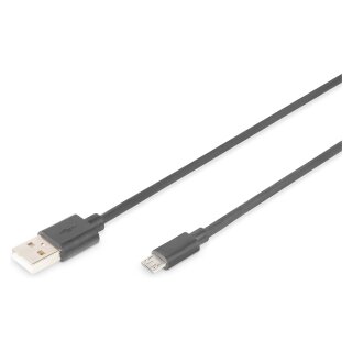 DIGITUS USB 2.0 Anschlusskabel Typ A -mikro B St/St 1.8m sch