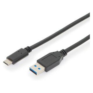 DIGITUS USB 2.0 Anschlusskabel Typ C -A St/St 1.0m, sw