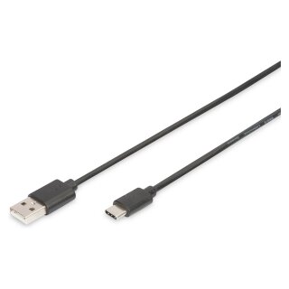 DIGITUS USB 2.0 Anschlusskabel Typ C -A St/St 1.0m, sw