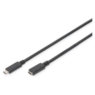 DIGITUS USB 2.0 Verlängerungskabel Typ C -C St/Bu 2.0m, sw