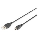 DIGITUS USB 2.0 Anschlusskabel Typ A -mini B St/St 1.0m, sw