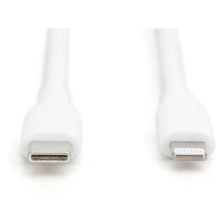 DIGITUS USB 2.0 Kabel Typ C-Lightning Silikon 0,5m MFI weiß